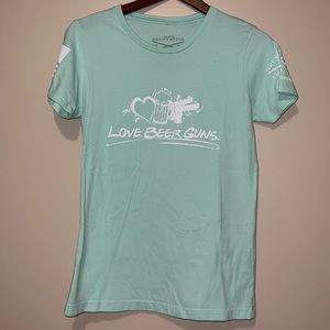 **SOLD** Grunt Style “Love Beer Guns” Tee, Mint, Large